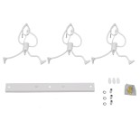 GloboStar® LITTLE MAN 00981 SET Μοντέρνο Κρεμαστό Φωτιστικό Οροφής Τρίφωτο 3 x E27 Λευκό Μεταλλικό Μ70 x Π10 x Υ105cm