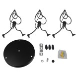 GloboStar® LITTLE MAN 01655 SET Μοντέρνο Κρεμαστό Φωτιστικό Οροφής Τρίφωτο 3 x E27 Μαύρο Μεταλλικό Φ45 x Υ40cm