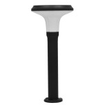 GLOBOSTAR® VEGGIE 12115 Φωτιστικό Κολωνάκι Κήπου LED 10W 500lm 120° με Ενσωματωμένο Φωτοβολταϊκό Panel 6V 2W & Επαναφορτιζόμενη Μπαταρία Li-ion 3.2V 6000mAh με Αισθητήρα Κίνησης-Ημέρας-Νύχτας Αδιάβροχο IP65 Ψυχρό Λευκό 6000K - Μαύρο - Μ26.5 x Π26.5 x Υ60c