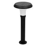 GLOBOSTAR® VEGGIE 12115 Φωτιστικό Κολωνάκι Κήπου LED 10W 500lm 120° με Ενσωματωμένο Φωτοβολταϊκό Panel 6V 2W & Επαναφορτιζόμενη Μπαταρία Li-ion 3.2V 6000mAh με Αισθητήρα Κίνησης-Ημέρας-Νύχτας Αδιάβροχο IP65 Ψυχρό Λευκό 6000K - Μαύρο - Μ26.5 x Π26.5 x Υ60c