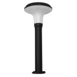 GLOBOSTAR® VEGGIE 12115 Φωτιστικό Κολωνάκι Κήπου LED 10W 500lm 120° με Ενσωματωμένο Φωτοβολταϊκό Panel 6V 2W & Επαναφορτιζόμενη Μπαταρία Li-ion 3.2V 6000mAh με Αισθητήρα Κίνησης-Ημέρας-Νύχτας Αδιάβροχο IP65 Ψυχρό Λευκό 6000K - Μαύρο - Μ26.5 x Π26.5 x Υ60c