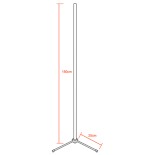 Μοντέρνο Minimal Επιδαπέδιο Μαύρο Φωτιστικό 150cm LED 24 Watt με Ασύρματο Χειριστήριο Αφής 2.4G RF & Dimmer CCT - Ψυχρό - Ημέρας - Θερμό GloboStar ALIEN Design GLOBO-150-10