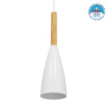 GLOBOSTAR® DILLON 00876 Μοντέρνο Κρεμαστό Φωτιστικό Οροφής με Ντουί 1 x E27 AC 220-240V IP20 - Λευκό - Μ11 x Π11 x Υ36cm