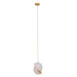 GLOBOSTAR® HUDSON 01554 Μοντέρνο Κρεμαστό Φωτιστικό Οροφής με Ντουί 1 x E27 AC 220-240V IP20 - Λευκό & Χρυσό - Μ20 x Π20 x Υ25cm
