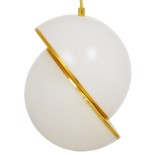 GLOBOSTAR® HUDSON 01554 Μοντέρνο Κρεμαστό Φωτιστικό Οροφής με Ντουί 1 x E27 AC 220-240V IP20 - Λευκό & Χρυσό - Μ20 x Π20 x Υ25cm