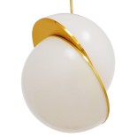 GLOBOSTAR® HUDSON 01554 Μοντέρνο Κρεμαστό Φωτιστικό Οροφής με Ντουί 1 x E27 AC 220-240V IP20 - Λευκό & Χρυσό - Μ20 x Π20 x Υ25cm