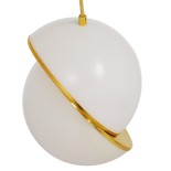 GLOBOSTAR® HUDSON 01554 Μοντέρνο Κρεμαστό Φωτιστικό Οροφής με Ντουί 1 x E27 AC 220-240V IP20 - Λευκό & Χρυσό - Μ20 x Π20 x Υ25cm