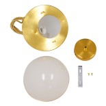 GLOBOSTAR® HUDSON 01554 Μοντέρνο Κρεμαστό Φωτιστικό Οροφής με Ντουί 1 x E27 AC 220-240V IP20 - Λευκό & Χρυσό - Μ20 x Π20 x Υ25cm