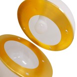 GloboStar® HUDSON 01555 Μοντέρνο Κρεμαστό Φωτιστικό Μπάλα Μονόφωτο 1 x E27 IP20 Λευκό Πλαστικό & Χρυσό Μέταλλο - Μ30 x Π30 x Υ34cm