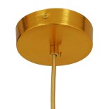 GloboStar® HUDSON 01555 Μοντέρνο Κρεμαστό Φωτιστικό Μπάλα Μονόφωτο 1 x E27 IP20 Λευκό Πλαστικό & Χρυσό Μέταλλο - Μ30 x Π30 x Υ34cm