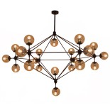 GLOBOSTAR® SENTINEL 01638 Μοντέρνο Κρεμαστό Φωτιστικό Οροφής με Ντουί 21 x E27 AC 220-240V IP20 - Μαύρο & Μελί - Μ170 x Π170 x Υ136cm