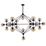 GLOBOSTAR® SENTINEL 01638 Μοντέρνο Κρεμαστό Φωτιστικό Οροφής με Ντουί 21 x E27 AC 220-240V IP20 - Μαύρο & Μελί - Μ170 x Π170 x Υ136cm