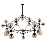 GLOBOSTAR® SENTINEL 01638 Μοντέρνο Κρεμαστό Φωτιστικό Οροφής με Ντουί 21 x E27 AC 220-240V IP20 - Μαύρο & Μελί - Μ170 x Π170 x Υ136cm