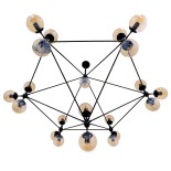GLOBOSTAR® SENTINEL 01638 Μοντέρνο Κρεμαστό Φωτιστικό Οροφής με Ντουί 21 x E27 AC 220-240V IP20 - Μαύρο & Μελί - Μ170 x Π170 x Υ136cm