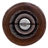 GloboStar® MALDIVES 01658 Boho Κρεμαστό Φωτιστικό Πλέγμα Μονόφωτο 1 x E27 IP20 Καφέ Ξύλο - Μ56 x Π56 x Υ54cm