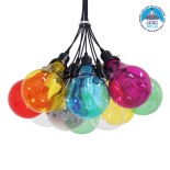 GloboStar® PARTY 01509 Μοντέρνο Κρεμαστό Φωτιστικό Ανάρτηση Πολύφωτο 10 x E27 Πολύχρωμο Γυαλί - Μ59 x Π59 x Υ30cm