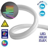 NEON FLEX LED 1m 15W/m 24V 60 SMD/m 5050 SMD 1200lm/m 120° Αδιάβροχη IP66 Digital Magic DMX Addressable UCS512C3 RGB Dimmable GloboStar 22627