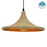 GLOBOSTAR® SHANGHAI ROPE 00917 Boho Κρεμαστό Φωτιστικό Οροφής με Ντουί 1 x E27 AC 220-240V IP20 - Μπεζ - Μ37 x Π37 x Υ20cm