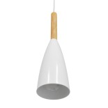 GLOBOSTAR® DILLON 00876 Μοντέρνο Κρεμαστό Φωτιστικό Οροφής με Ντουί 1 x E27 AC 220-240V IP20 - Λευκό - Μ11 x Π11 x Υ36cm