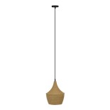 GLOBOSTAR® SHANGHAI ROPE 00916 Boho Κρεμαστό Φωτιστικό Οροφής με Ντουί 1 x E27 AC 220-240V IP20 - Μπεζ - Μ24 x Π24 x Υ30cm