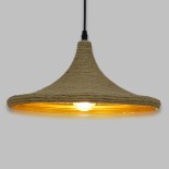 GLOBOSTAR® SHANGHAI ROPE 00917 Boho Κρεμαστό Φωτιστικό Οροφής με Ντουί 1 x E27 AC 220-240V IP20 - Μπεζ - Μ37 x Π37 x Υ20cm