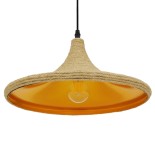 GLOBOSTAR® SHANGHAI ROPE 00917 Boho Κρεμαστό Φωτιστικό Οροφής με Ντουί 1 x E27 AC 220-240V IP20 - Μπεζ - Μ37 x Π37 x Υ20cm