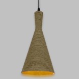 GLOBOSTAR® SHANGHAI 00918 Boho Κρεμαστό Φωτιστικό Οροφής με Ντουί 1 x E27 AC 220-240V IP20 - Μπεζ & Χρυσό - Μ19 x Π19 x Υ38cm