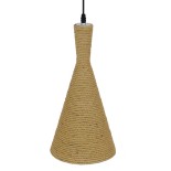 GLOBOSTAR® SHANGHAI 00918 Boho Κρεμαστό Φωτιστικό Οροφής με Ντουί 1 x E27 AC 220-240V IP20 - Μπεζ & Χρυσό - Μ19 x Π19 x Υ38cm