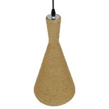 GLOBOSTAR® SHANGHAI 00918 Boho Κρεμαστό Φωτιστικό Οροφής με Ντουί 1 x E27 AC 220-240V IP20 - Μπεζ & Χρυσό - Μ19 x Π19 x Υ38cm