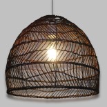GLOBOSTAR® MALIBU 00970 Boho Κρεμαστό Φωτιστικό Οροφής με Ντουί 1 x E27 AC 220-240V IP20 - Καφέ - Μ40 x Π40 x Υ35cm