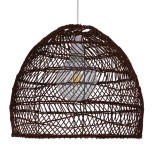 GLOBOSTAR® MALIBU 00970 Boho Κρεμαστό Φωτιστικό Οροφής με Ντουί 1 x E27 AC 220-240V IP20 - Καφέ - Μ40 x Π40 x Υ35cm