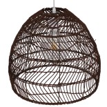 GLOBOSTAR® MALIBU 00970 Boho Κρεμαστό Φωτιστικό Οροφής με Ντουί 1 x E27 AC 220-240V IP20 - Καφέ - Μ40 x Π40 x Υ35cm