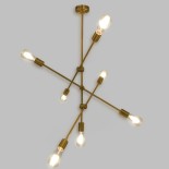 GloboStar® ESTHER 00993 Μοντέρνο Φωτιστικό Οροφής Πολυέλαιος Πολύφωτο 7 x E27 IP20 Χρυσό Μέταλλο - Μ75 x Π75 x Υ88cm