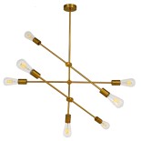 GloboStar® ESTHER 00993 Μοντέρνο Φωτιστικό Οροφής Πολυέλαιος Πολύφωτο 7 x E27 IP20 Χρυσό Μέταλλο - Μ75 x Π75 x Υ88cm