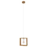 GLOBOSTAR® ELISE 01428 Μοντέρνο Κρεμαστό Φωτιστικό Οροφής με Ντουί 1 x E27 AC 220-240V IP20 - Μπεζ & Λευκό - Μ8 x Π8 x Υ23cm