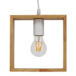 GLOBOSTAR® ELISE 01428 Μοντέρνο Κρεμαστό Φωτιστικό Οροφής με Ντουί 1 x E27 AC 220-240V IP20 - Μπεζ & Λευκό - Μ8 x Π8 x Υ23cm
