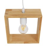 GLOBOSTAR® ELISE 01428 Μοντέρνο Κρεμαστό Φωτιστικό Οροφής με Ντουί 1 x E27 AC 220-240V IP20 - Μπεζ & Λευκό - Μ8 x Π8 x Υ23cm