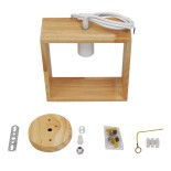 GLOBOSTAR® ELISE 01428 Μοντέρνο Κρεμαστό Φωτιστικό Οροφής με Ντουί 1 x E27 AC 220-240V IP20 - Μπεζ & Λευκό - Μ8 x Π8 x Υ23cm