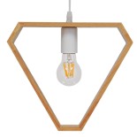 GloboStar® ELISE 01430 Μοντέρνο Κρεμαστό Φωτιστικό Γεωμετρικό Σχήμα Μονόφωτο 1 x E27 IP20 Μπεζ Ξύλο - Μ29 x Π8 x Υ28cm