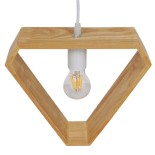 GloboStar® ELISE 01430 Μοντέρνο Κρεμαστό Φωτιστικό Γεωμετρικό Σχήμα Μονόφωτο 1 x E27 IP20 Μπεζ Ξύλο - Μ29 x Π8 x Υ28cm