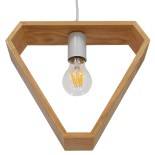 GloboStar® ELISE 01430 Μοντέρνο Κρεμαστό Φωτιστικό Γεωμετρικό Σχήμα Μονόφωτο 1 x E27 IP20 Μπεζ Ξύλο - Μ29 x Π8 x Υ28cm