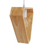 GloboStar® ELISE 01430 Μοντέρνο Κρεμαστό Φωτιστικό Γεωμετρικό Σχήμα Μονόφωτο 1 x E27 IP20 Μπεζ Ξύλο - Μ29 x Π8 x Υ28cm