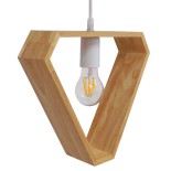 GloboStar® ELISE 01430 Μοντέρνο Κρεμαστό Φωτιστικό Γεωμετρικό Σχήμα Μονόφωτο 1 x E27 IP20 Μπεζ Ξύλο - Μ29 x Π8 x Υ28cm