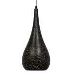 GLOBOSTAR® JANIS 01589 Μοντέρνο Κρεμαστό Φωτιστικό Οροφής με Ντουί 1 x E27 AC 220-240V IP20 - Μαύρο & Χρυσό - Μ20 x Π20 x Υ46cm