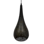 GLOBOSTAR® JANIS 01589 Μοντέρνο Κρεμαστό Φωτιστικό Οροφής με Ντουί 1 x E27 AC 220-240V IP20 - Μαύρο & Χρυσό - Μ20 x Π20 x Υ46cm