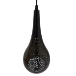 GLOBOSTAR® JANIS 01589 Μοντέρνο Κρεμαστό Φωτιστικό Οροφής με Ντουί 1 x E27 AC 220-240V IP20 - Μαύρο & Χρυσό - Μ20 x Π20 x Υ46cm
