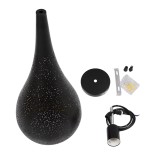 GLOBOSTAR® JANIS 01589 Μοντέρνο Κρεμαστό Φωτιστικό Οροφής με Ντουί 1 x E27 AC 220-240V IP20 - Μαύρο & Χρυσό - Μ20 x Π20 x Υ46cm