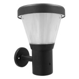 GLOBOSTAR® SOLARTIS 12126 Μοντέρνο Φωτιστικό Τοίχου - Απλίκα LED 10W 1000lm 180° με Ενσωματωμένο Φωτοβολταϊκό Panel 6V 5W & Επαναφορτιζόμενη Μπαταρία Li-ion 3.2V 6000mAh με Αισθητήρα Ημέρας-Νύχτας Αδιάβροχο IP65 Ψυχρό Λευκό 6000K - Γκρι Ανθρακί - Μ24 x Π3