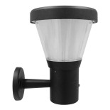GLOBOSTAR® SOLARTIS 12126 Μοντέρνο Φωτιστικό Τοίχου - Απλίκα LED 10W 1000lm 180° με Ενσωματωμένο Φωτοβολταϊκό Panel 6V 5W & Επαναφορτιζόμενη Μπαταρία Li-ion 3.2V 6000mAh με Αισθητήρα Ημέρας-Νύχτας Αδιάβροχο IP65 Ψυχρό Λευκό 6000K - Γκρι Ανθρακί - Μ24 x Π3