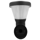 GLOBOSTAR® SOLARTIS 12126 Μοντέρνο Φωτιστικό Τοίχου - Απλίκα LED 10W 1000lm 180° με Ενσωματωμένο Φωτοβολταϊκό Panel 6V 5W & Επαναφορτιζόμενη Μπαταρία Li-ion 3.2V 6000mAh με Αισθητήρα Ημέρας-Νύχτας Αδιάβροχο IP65 Ψυχρό Λευκό 6000K - Γκρι Ανθρακί - Μ24 x Π3